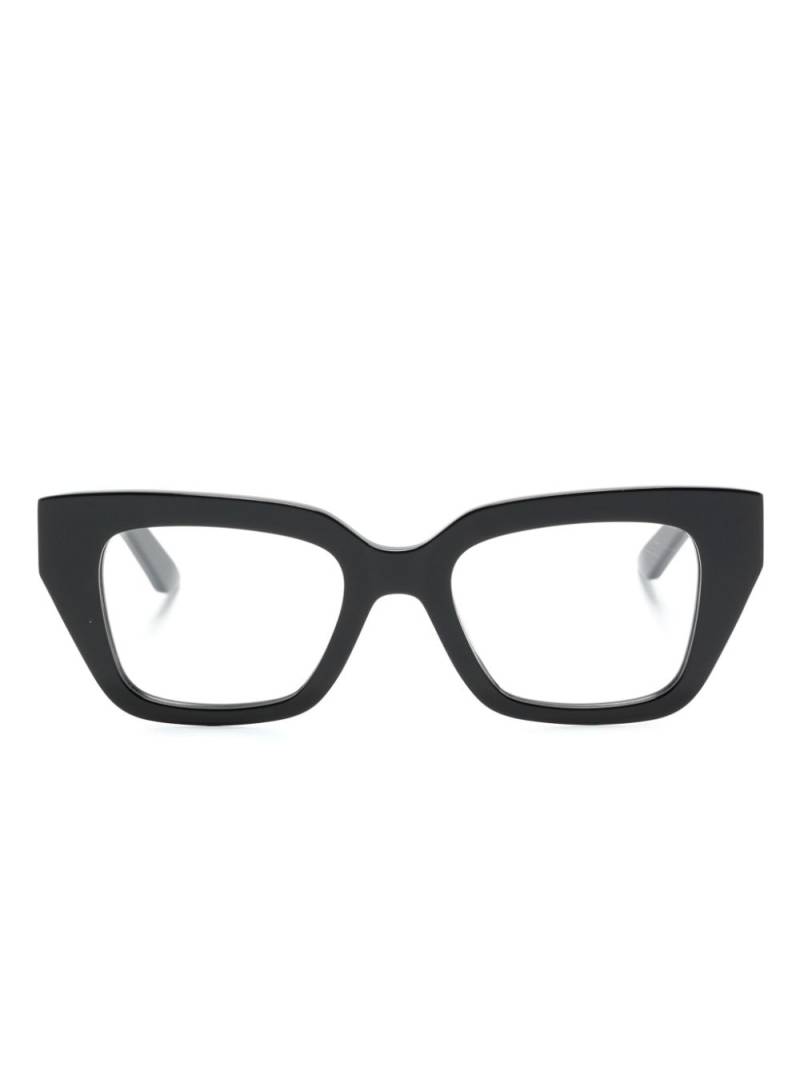 Alexander McQueen Eyewear logo-engraved square-frame glasses - Black von Alexander McQueen Eyewear