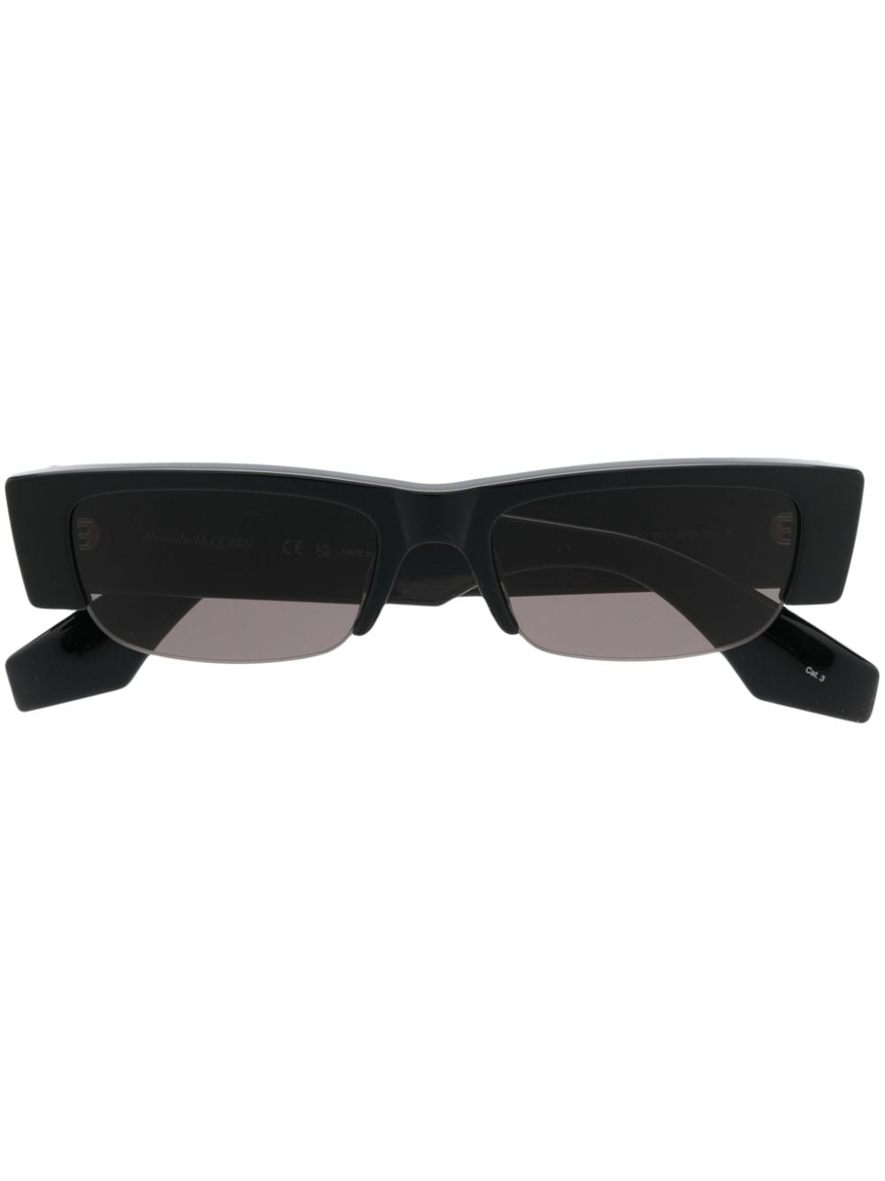 Alexander McQueen Eyewear logo-print rectangle-shape sunglasses - Black von Alexander McQueen Eyewear