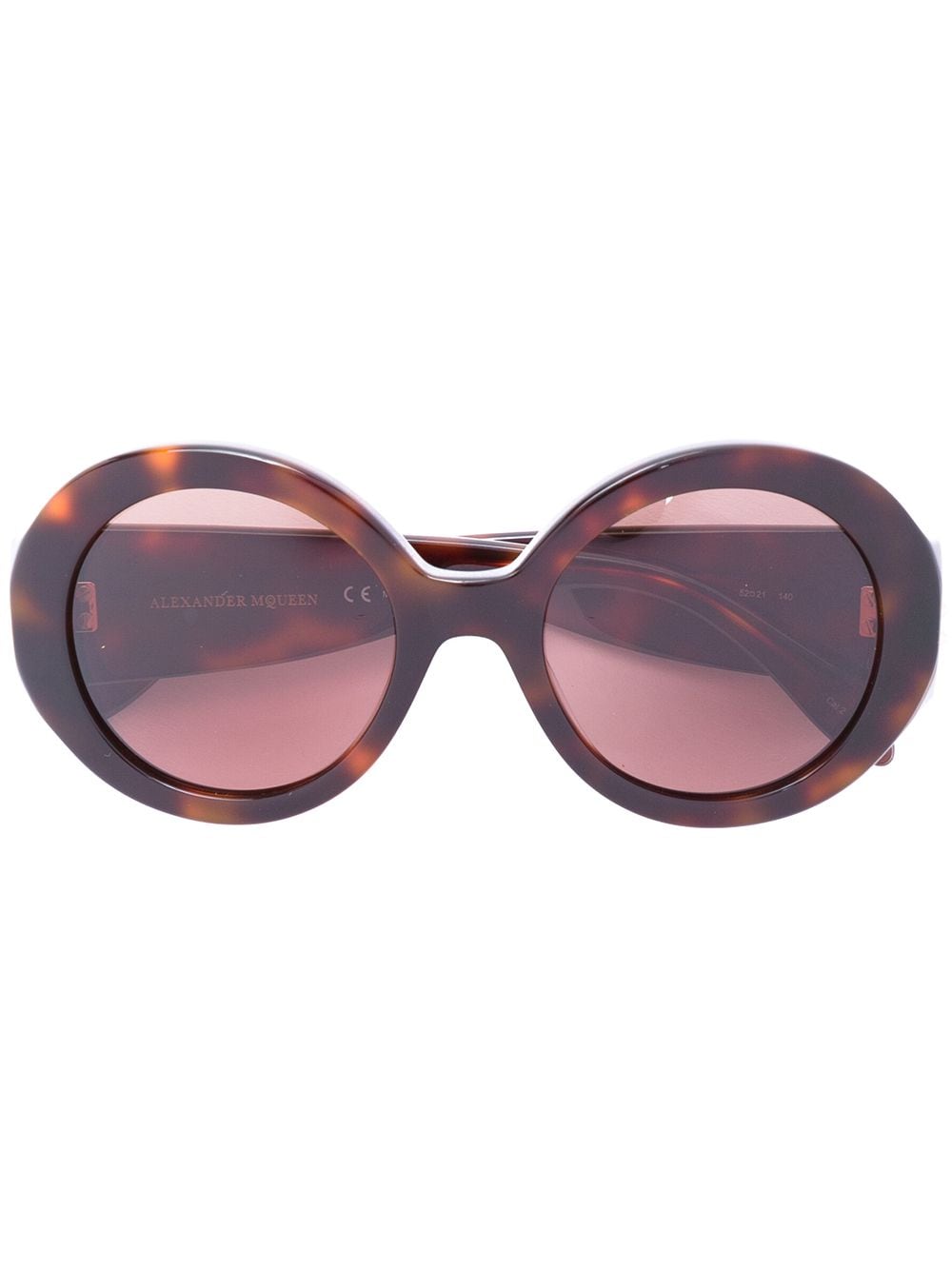 Alexander McQueen Eyewear mini stud round frame sunglasses - Brown von Alexander McQueen Eyewear