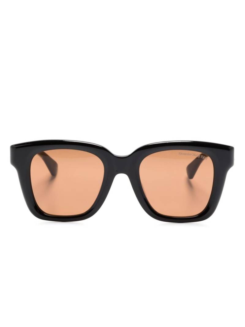 Alexander McQueen Eyewear skull-appliqué square-frame sunglasses - Black von Alexander McQueen Eyewear