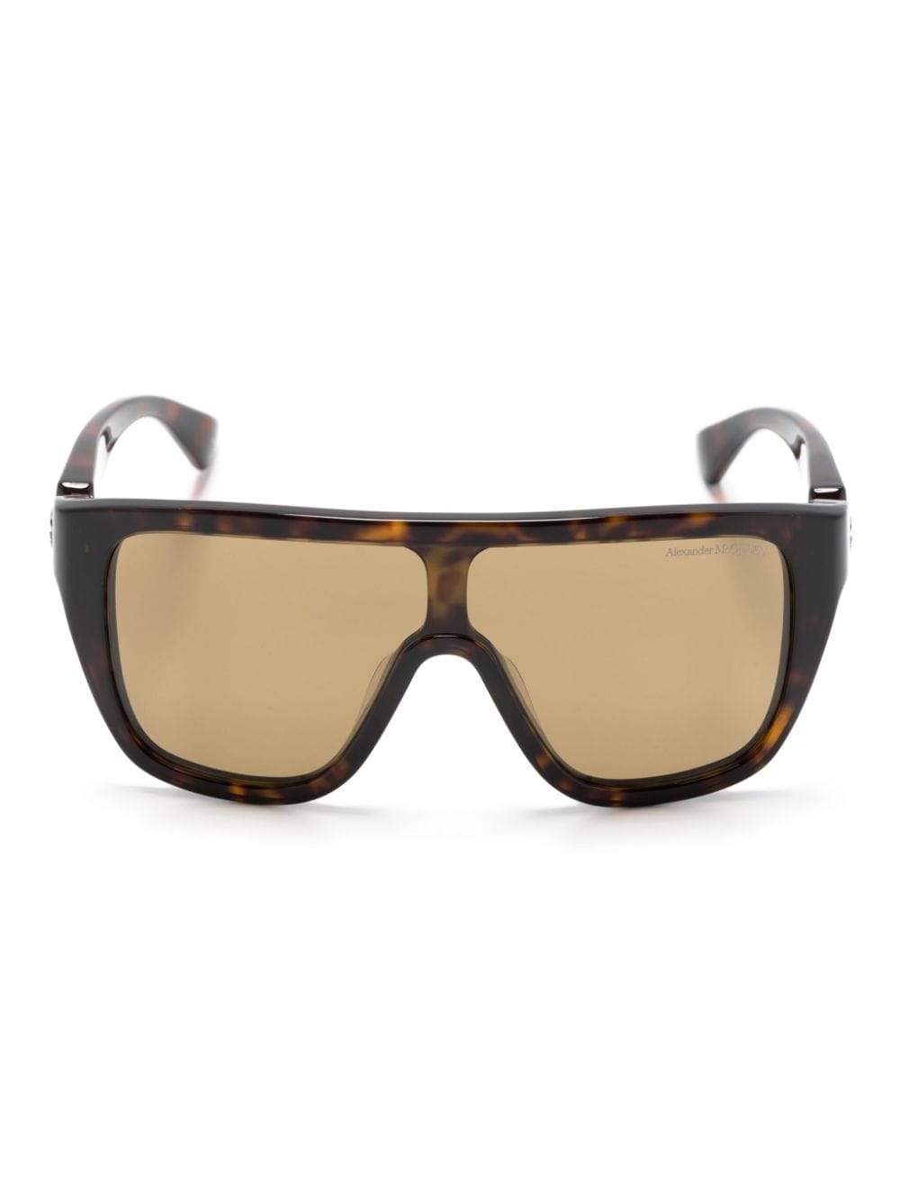 Alexander McQueen Eyewear skull hinge shield-frame sunglasses - Brown von Alexander McQueen Eyewear