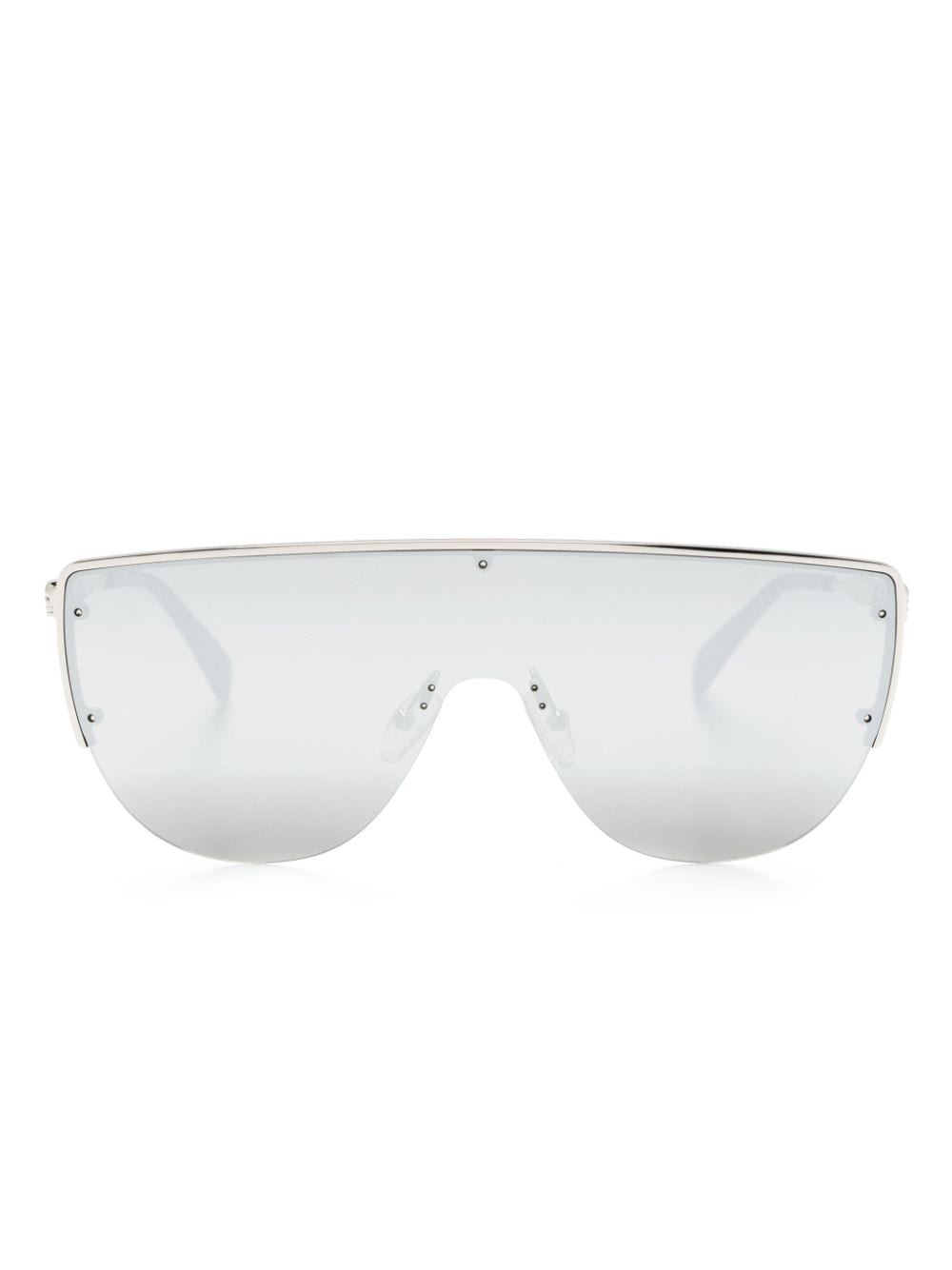 Alexander McQueen Eyewear skull-stud shield-frame sunglasses - Silver von Alexander McQueen Eyewear