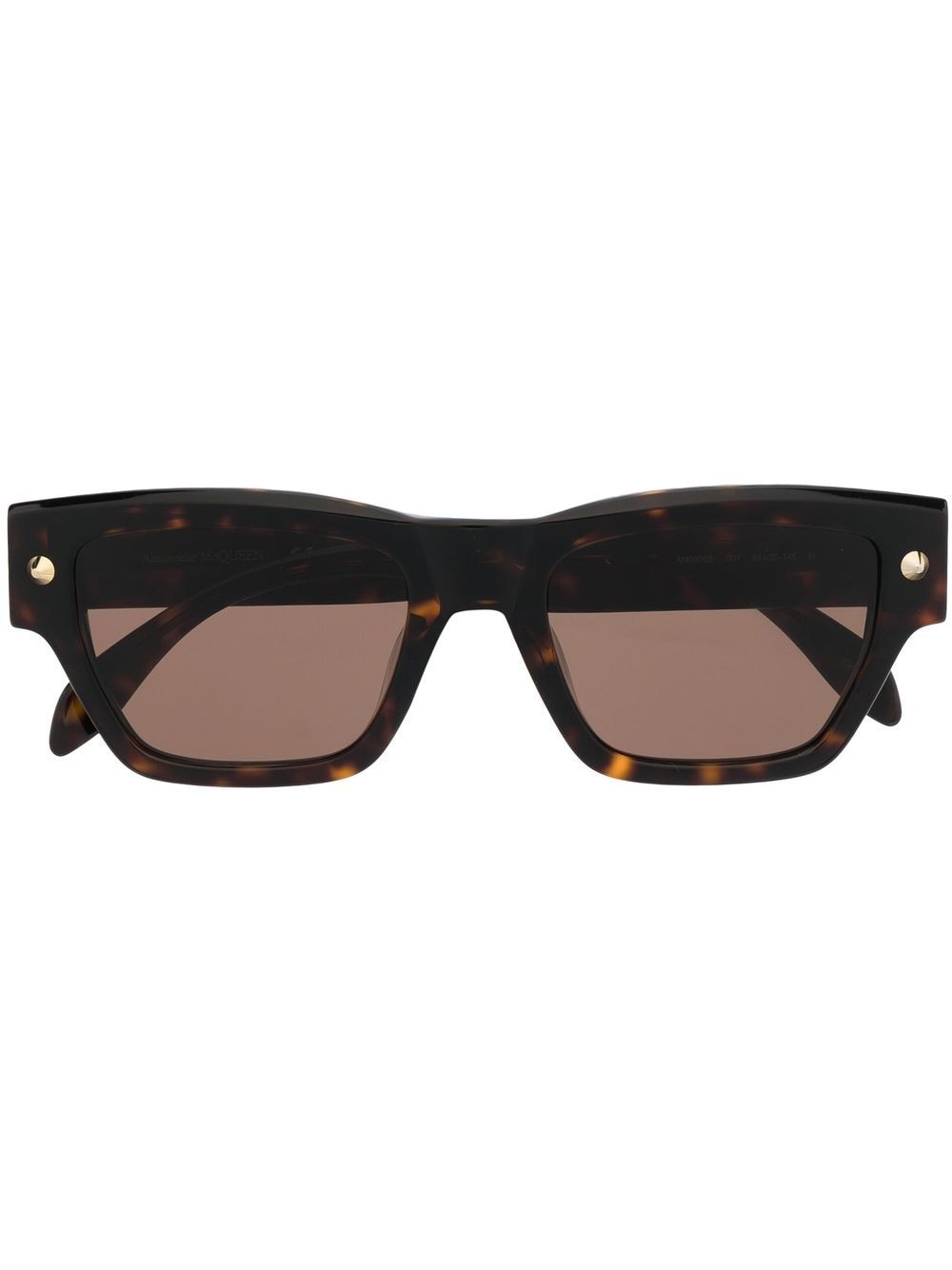 Alexander McQueen Eyewear tortoiseshell engraved-logo sunglasses - Brown von Alexander McQueen Eyewear