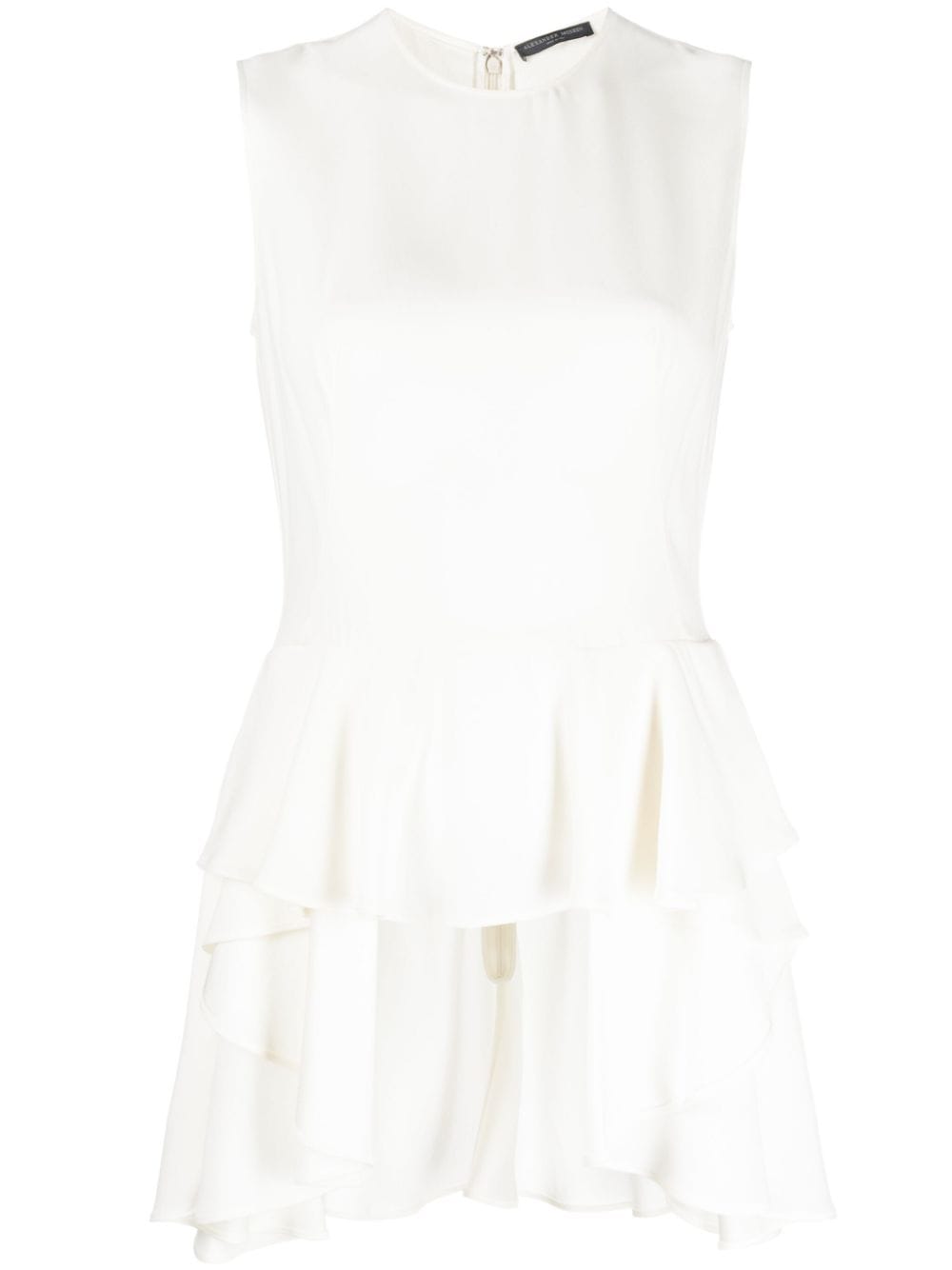 Alexander McQueen Pre-Owned 2010s asymmetric peplum hem blouse - White von Alexander McQueen Pre-Owned