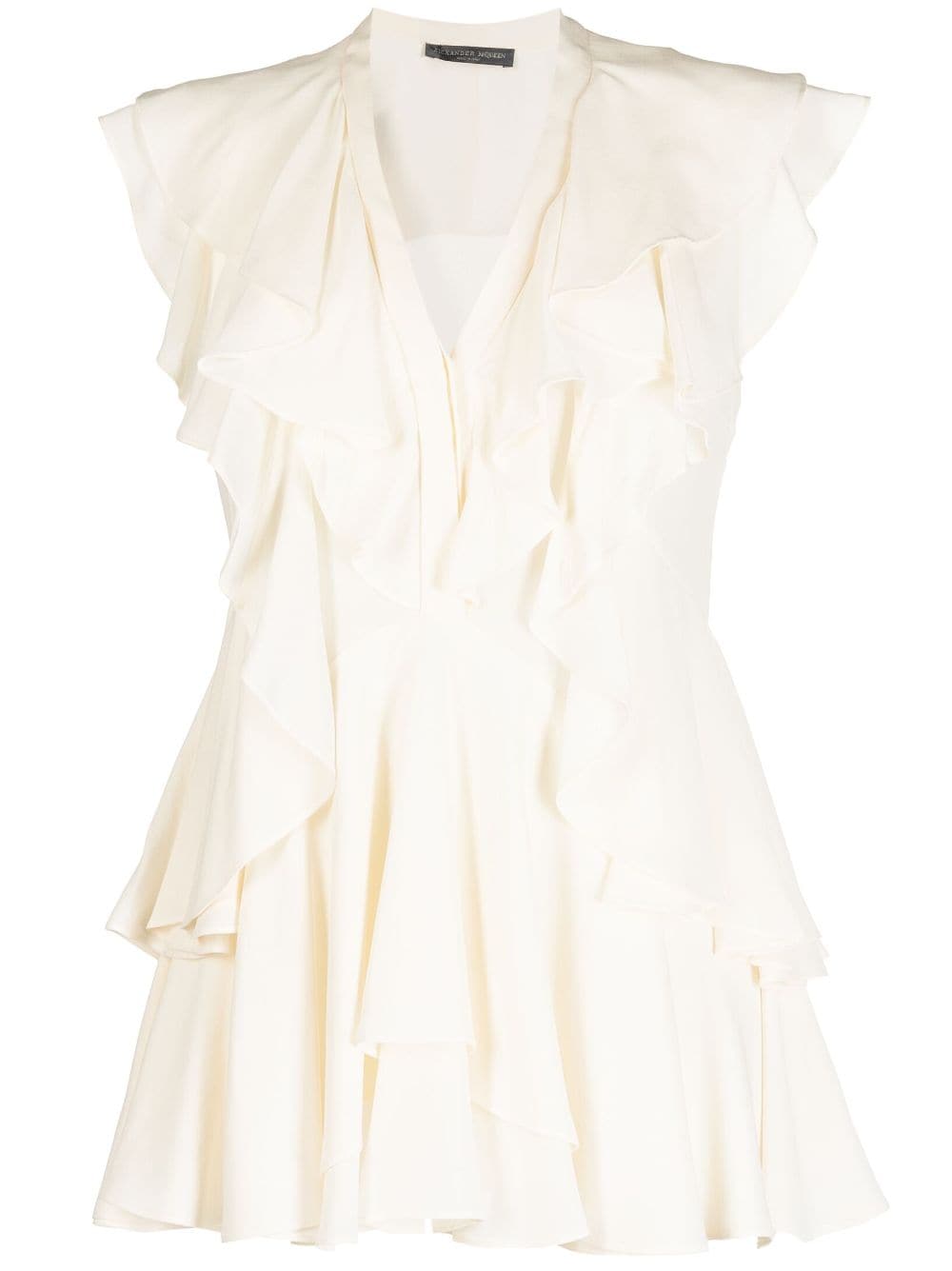 Alexander McQueen Pre-Owned ruffled silk blouse - Neutrals von Alexander McQueen Pre-Owned