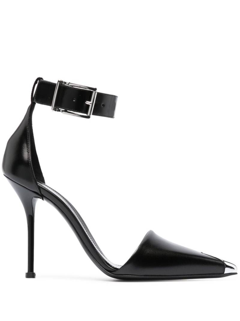 Alexander McQueen 105mm metallic toe-cap detail pumps - Black von Alexander McQueen