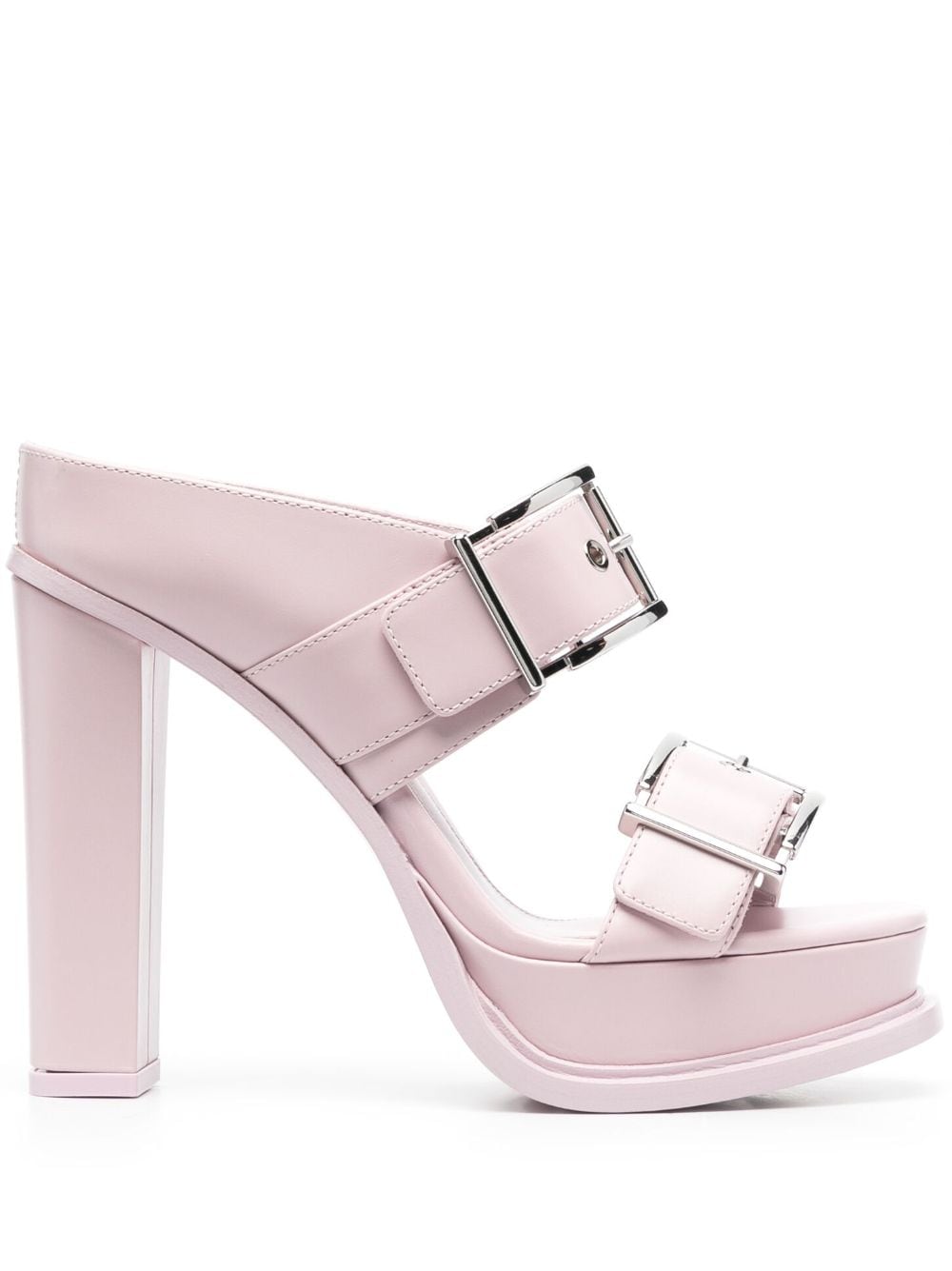 Alexander McQueen 120mm leather platform mules - Pink von Alexander McQueen