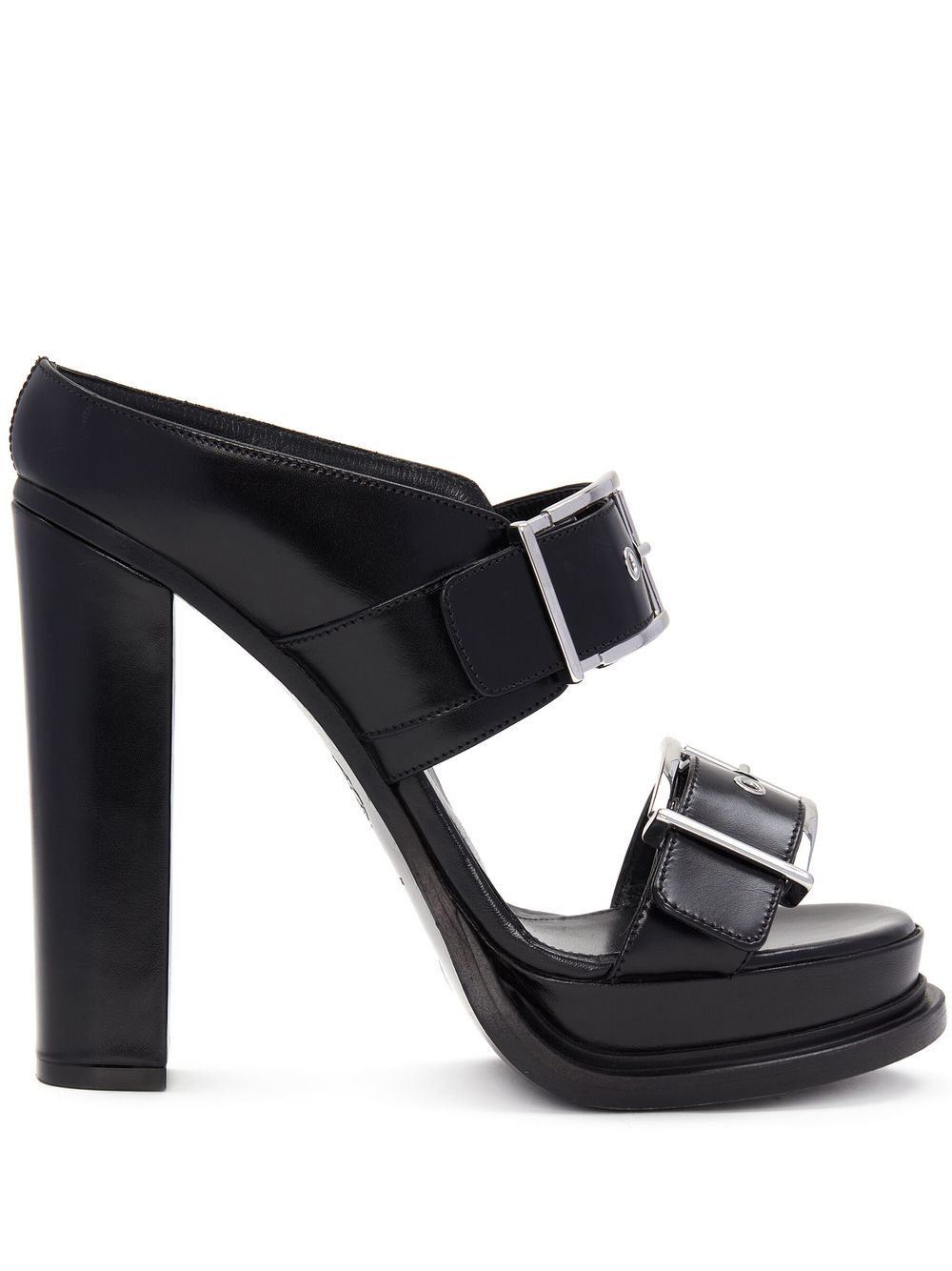 Alexander McQueen 120mm leather platform sandals - Black von Alexander McQueen