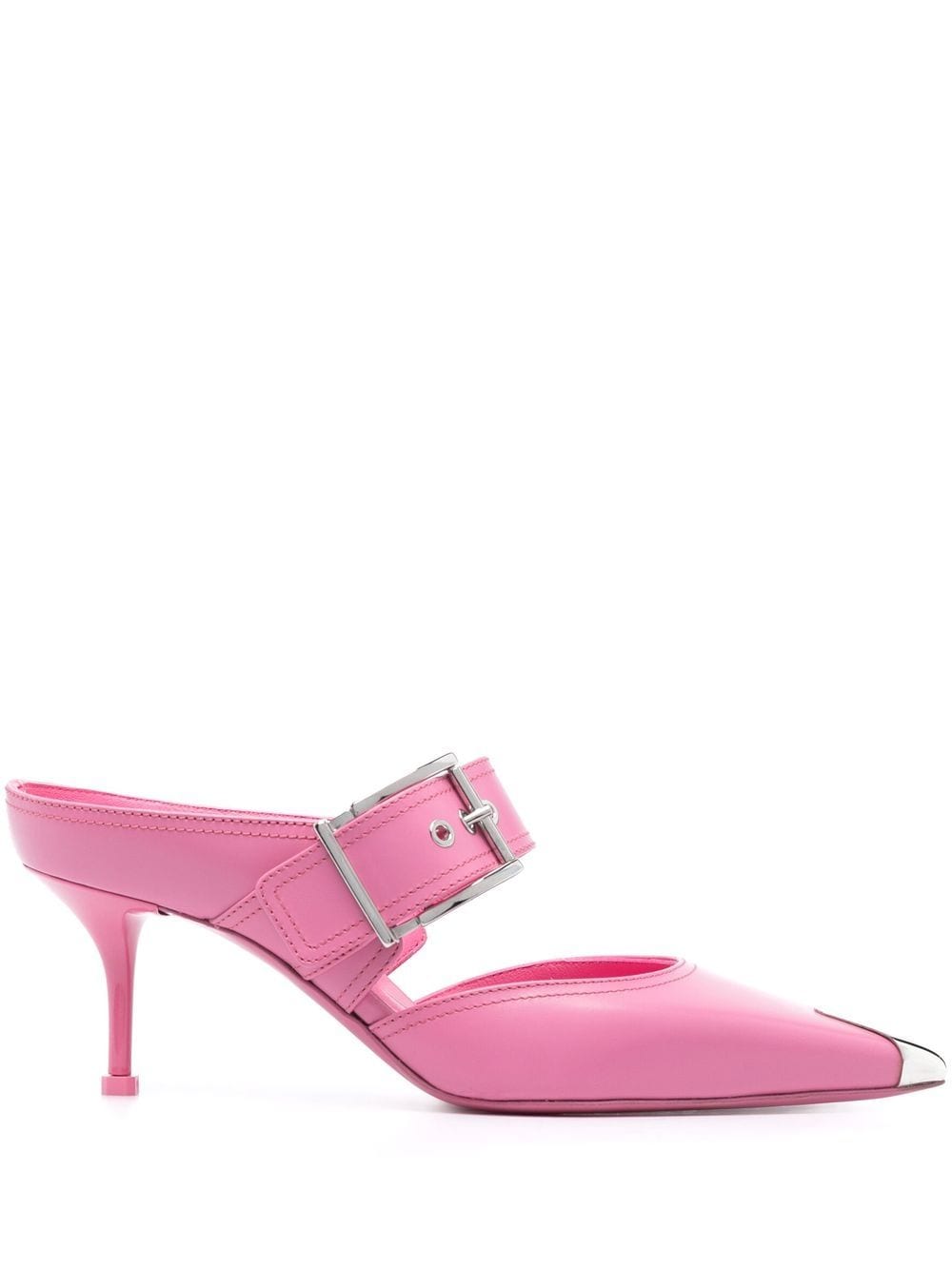 Alexander McQueen 75mm metallic toe-cap detail mules - Pink von Alexander McQueen