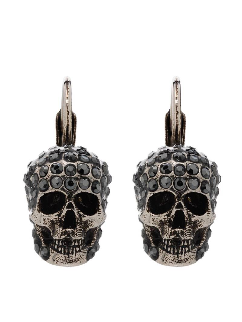 Alexander McQueen crystal-embellished skull earrings - Silver von Alexander McQueen