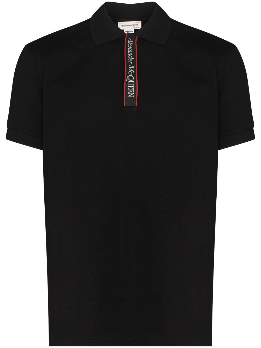 Alexander McQueen logo-tape short-sleeve polo shirt - Black von Alexander McQueen