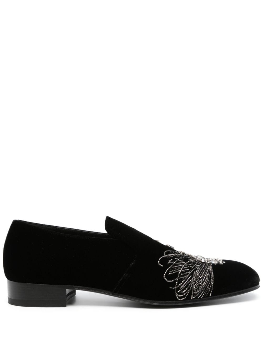 Alexander McQueen Astral velvet loafers - Black von Alexander McQueen