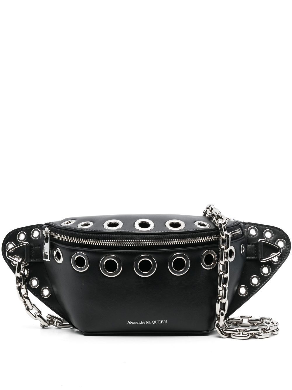 Alexander McQueen Biker punch-holes belt bag - Black von Alexander McQueen