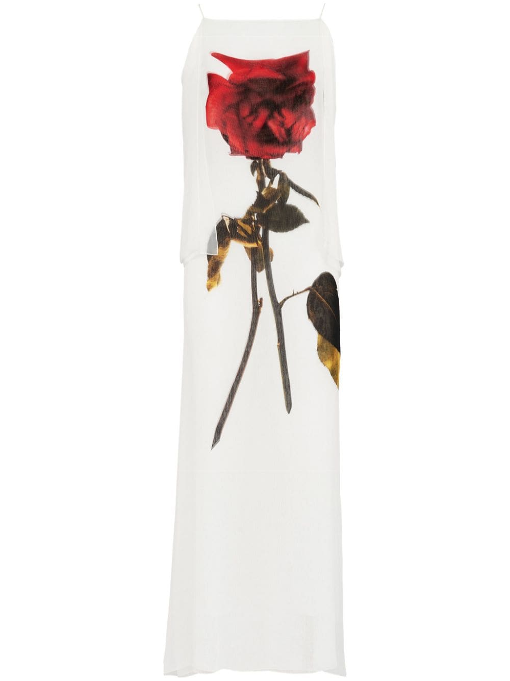 Alexander McQueen Chiffon Shadow Rose slip dress - White von Alexander McQueen