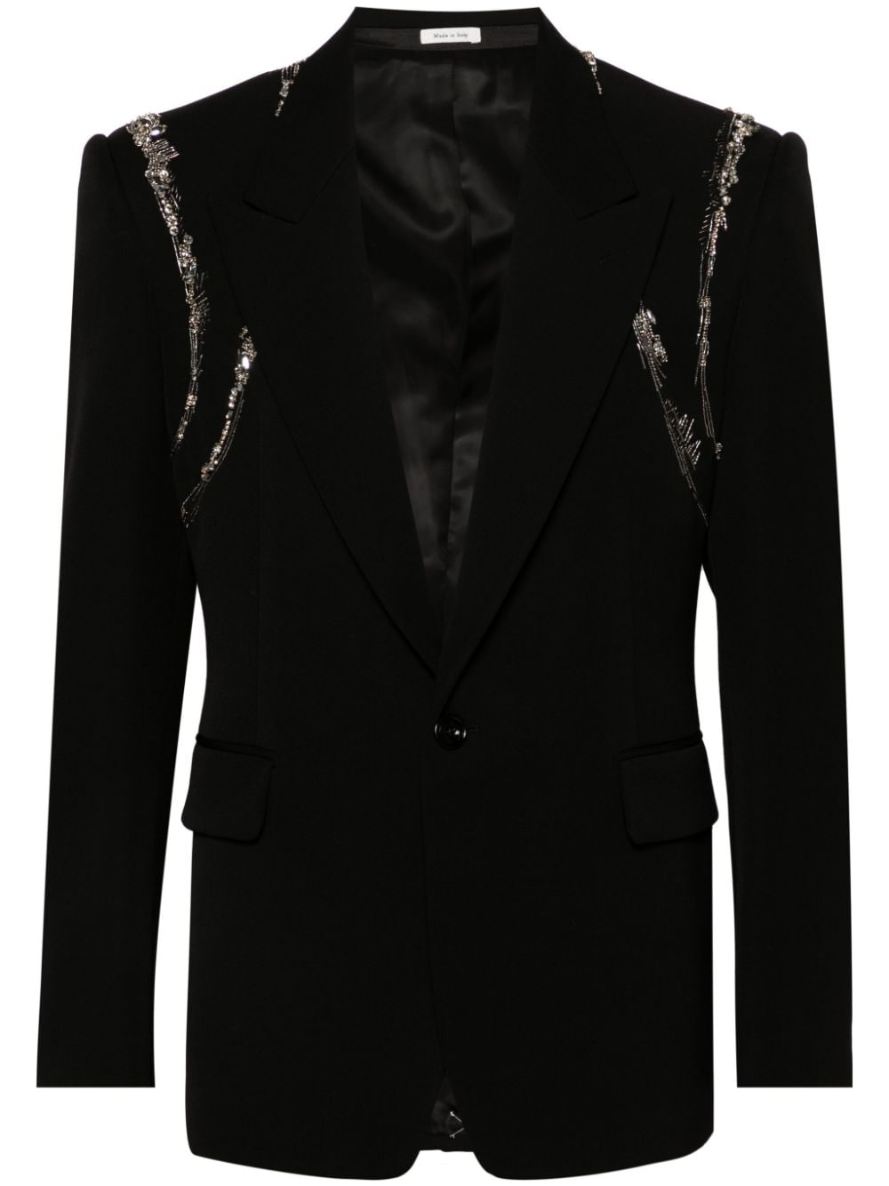 Alexander McQueen Crystal Harness single-breasted blazer - Black von Alexander McQueen