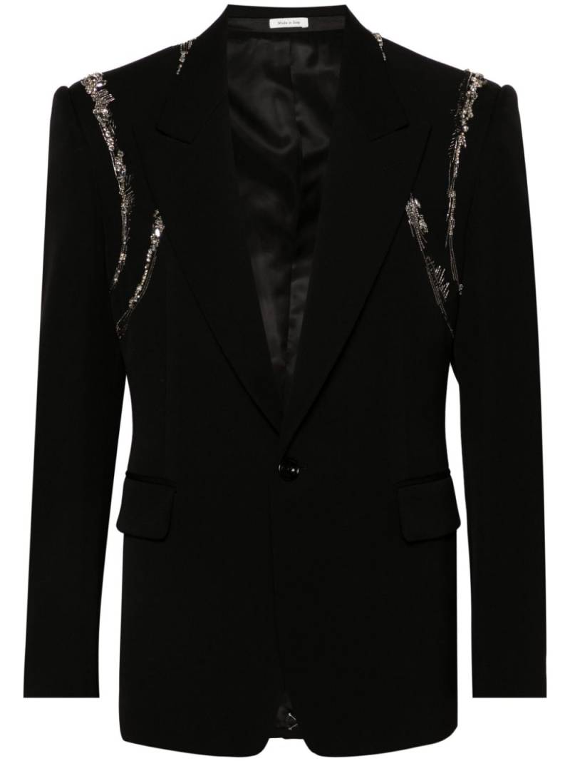 Alexander McQueen Crystal Harness single-breasted blazer - Black von Alexander McQueen