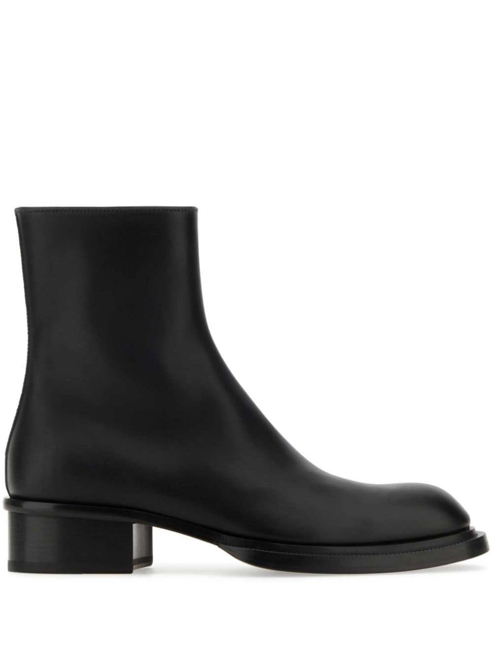 Alexander McQueen Cuban Stack leather boot - Black von Alexander McQueen