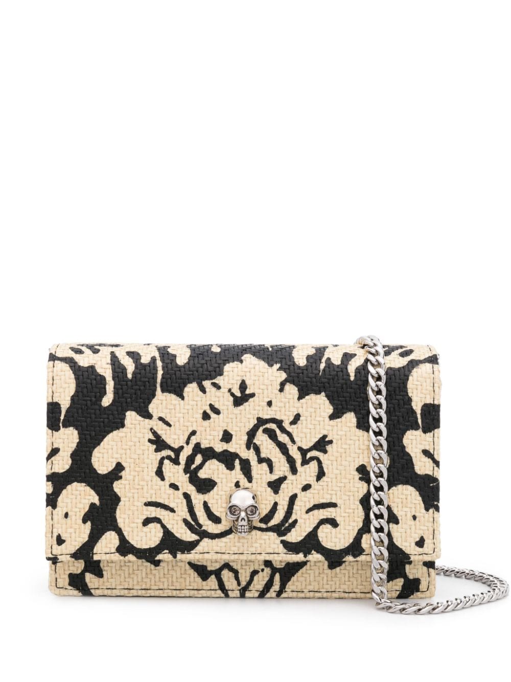 Alexander McQueen Damask-print raffia crossbody bag - Neutrals von Alexander McQueen