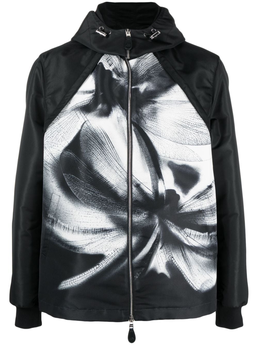 Alexander McQueen Dragonfly Shadow hooded bomber jacket - Black von Alexander McQueen