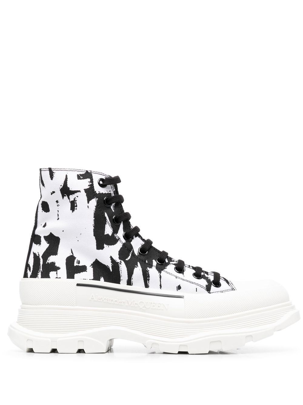 Alexander McQueen Graffiti Tread canvas boots - White von Alexander McQueen