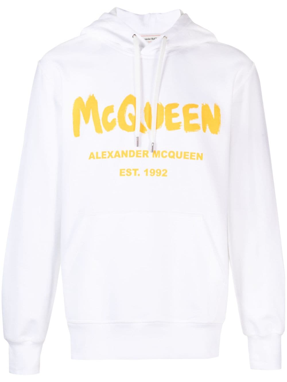 Alexander McQueen Graffiti logo-print hoodie - White von Alexander McQueen