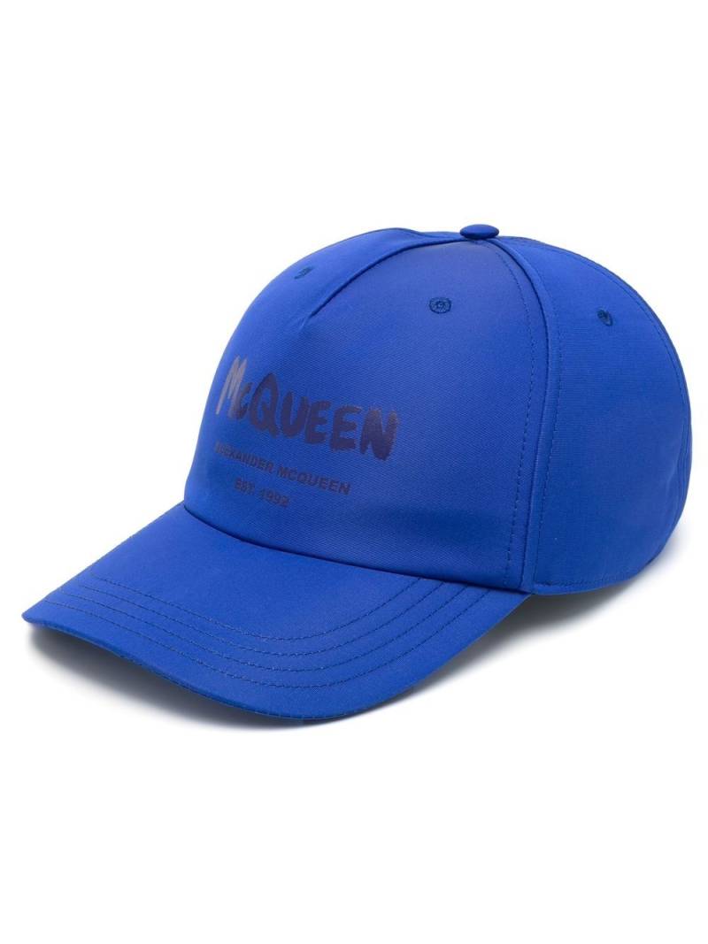 Alexander McQueen Graffiti-print baseball cap - Blue von Alexander McQueen
