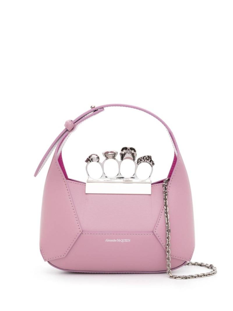 Alexander McQueen Jewelled Hobo leather mini bag - Pink von Alexander McQueen