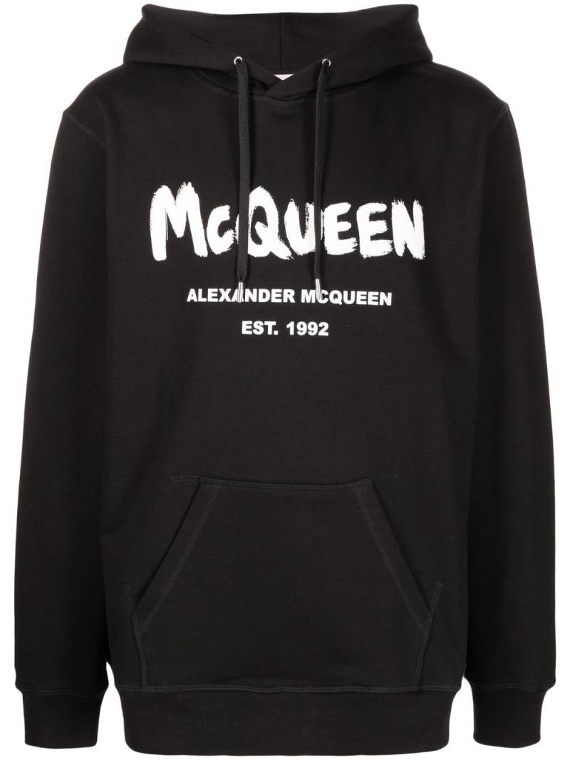 Alexander McQueen McQueen Graffiti logo hoodie - Black von Alexander McQueen
