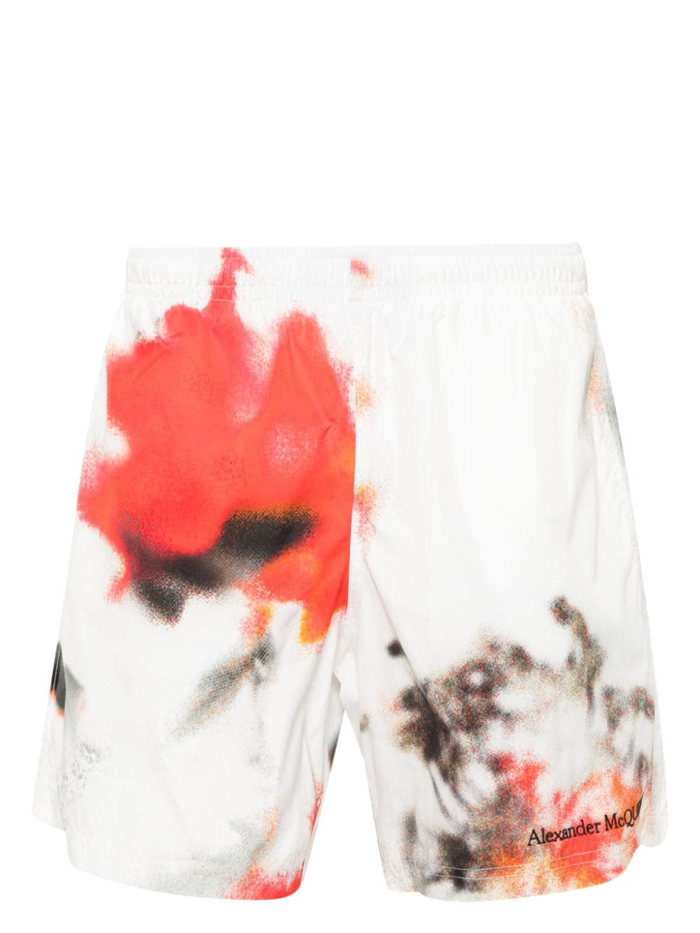 Alexander McQueen Obscured Flower swim shorts - White von Alexander McQueen