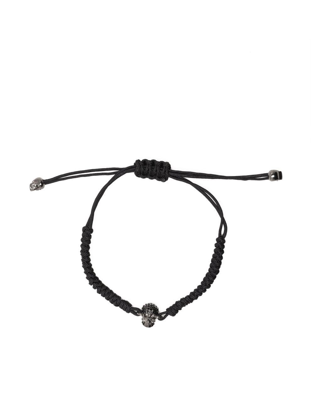 Alexander McQueen Pavé Skull Friendship bracelet - Black von Alexander McQueen