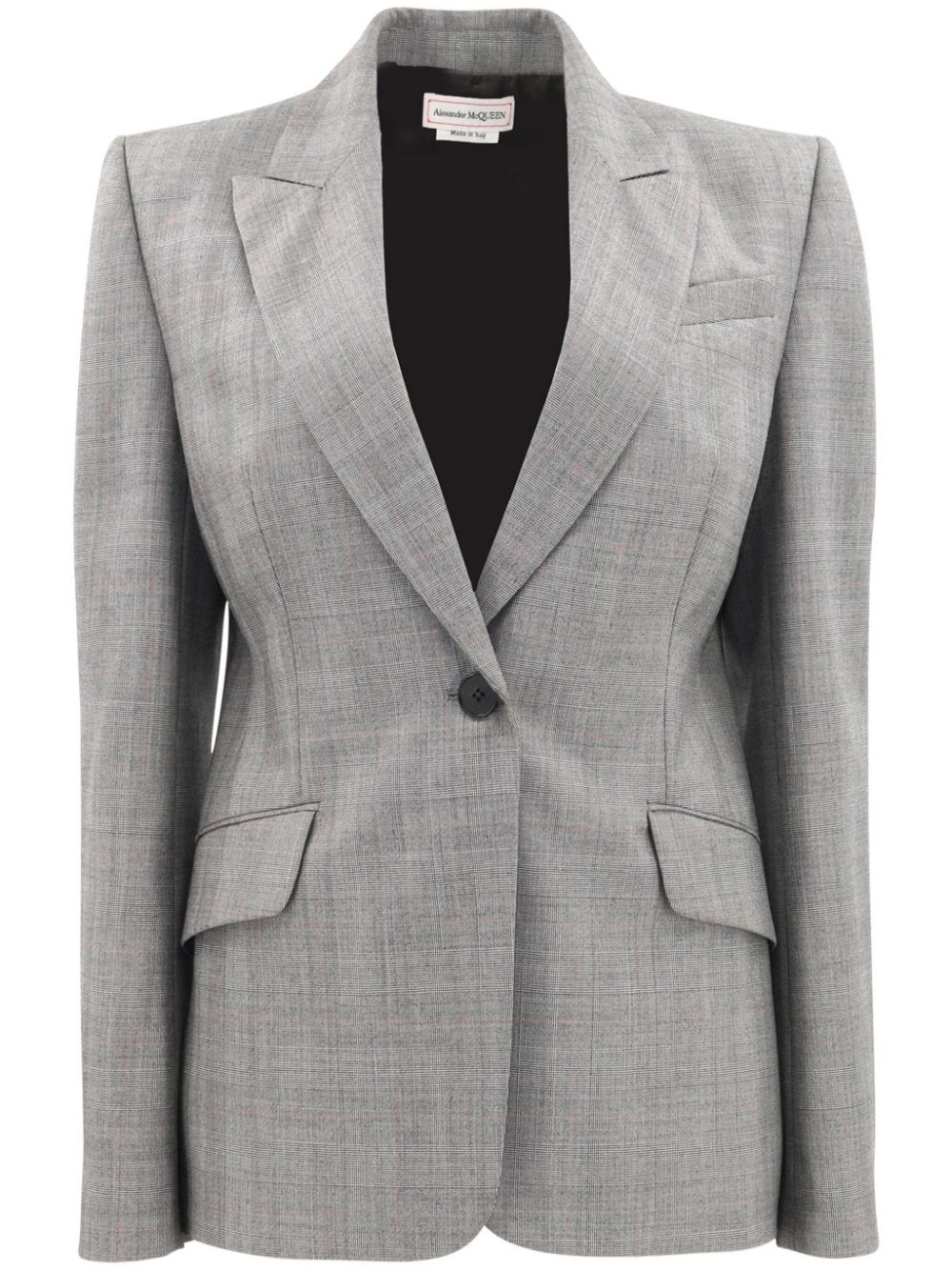 Alexander McQueen Prince of Wales single-breasted blazer - Grey von Alexander McQueen