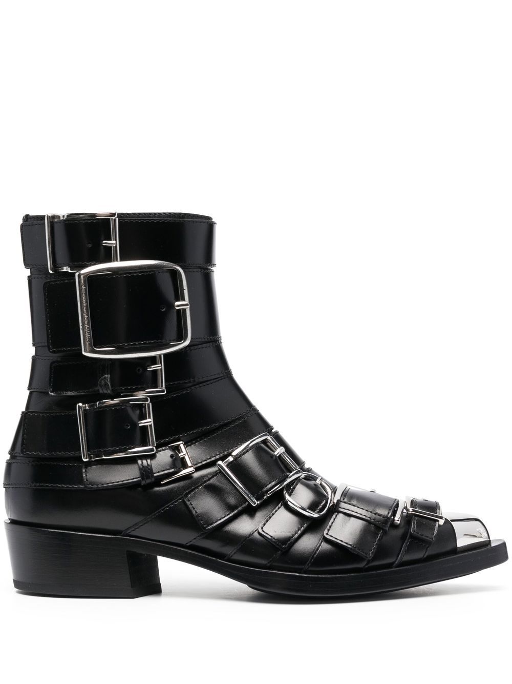 Alexander McQueen Punk buckle-detail ankle boots - Black von Alexander McQueen