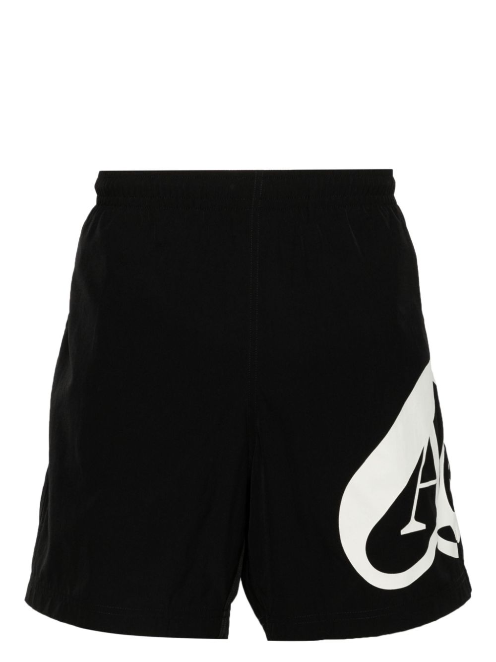 Alexander McQueen Seal-print swim shorts - Black von Alexander McQueen