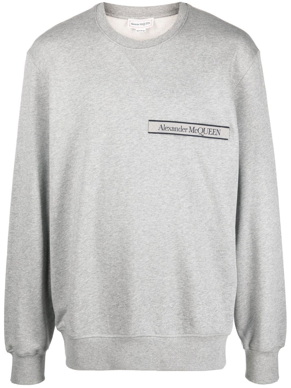 Alexander McQueen Selvedge logo-tape sweatshirt - Grey von Alexander McQueen