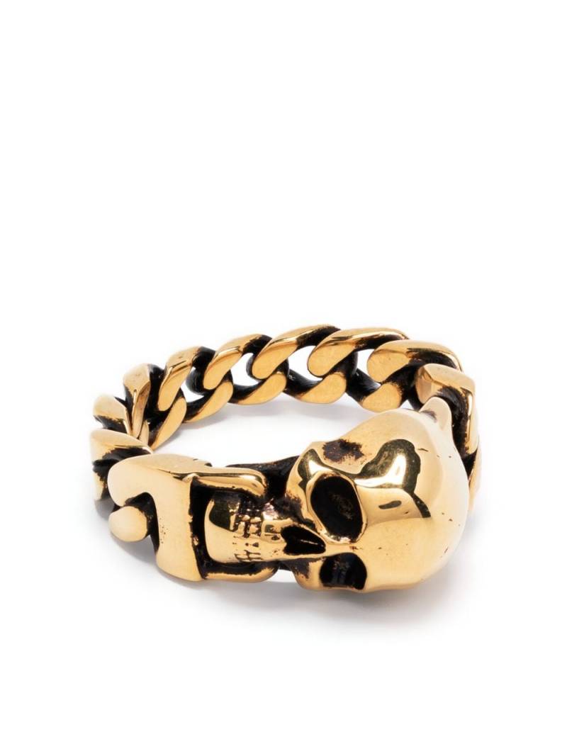 Alexander McQueen Skull Chain ring - Gold von Alexander McQueen