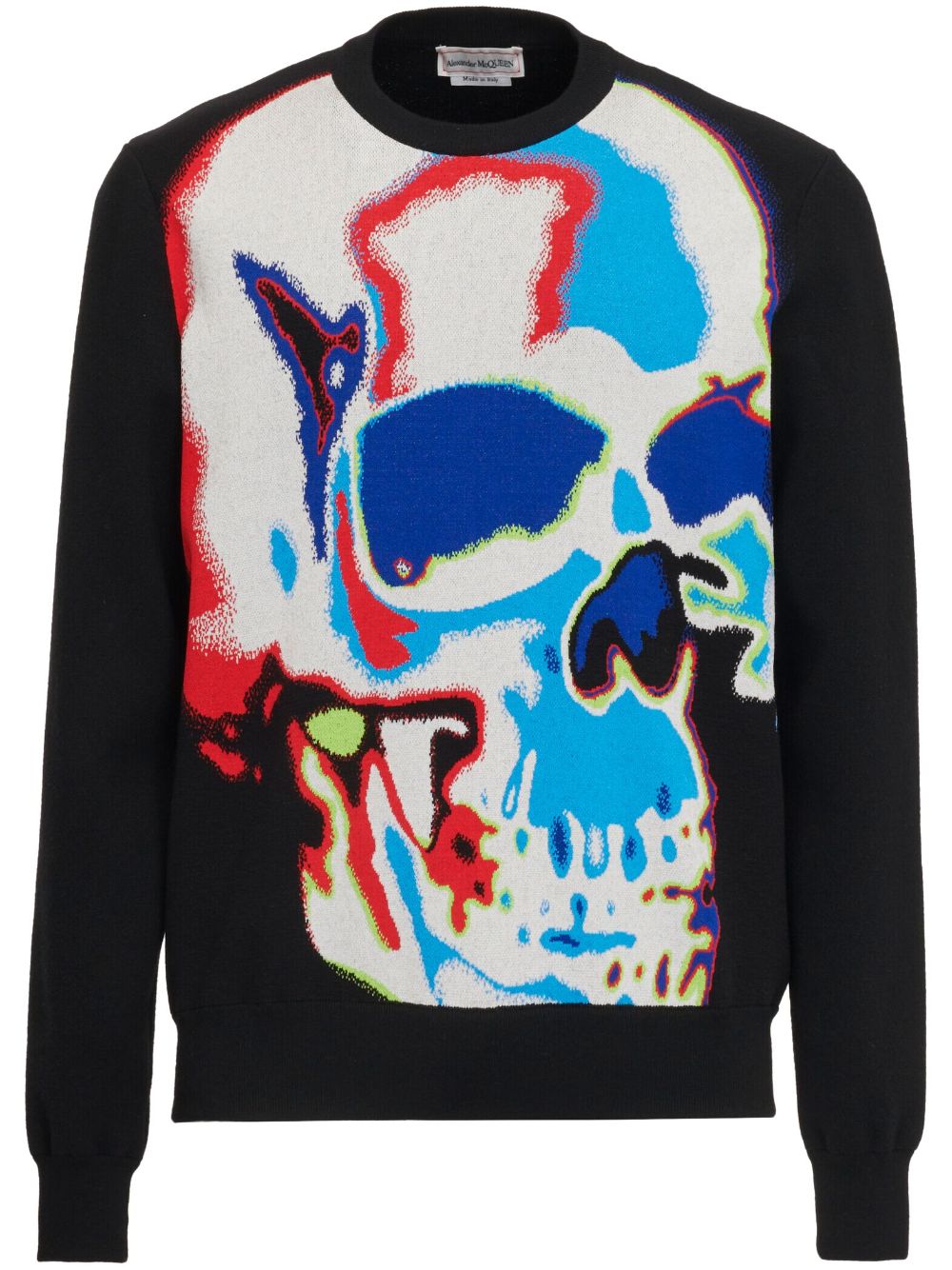 Alexander McQueen Skull Graffiti intarsia-knit sweater - Black von Alexander McQueen
