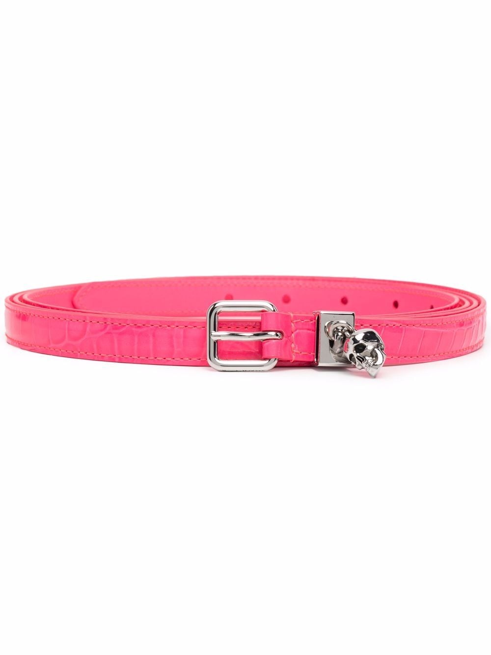 Alexander McQueen Skull charm buckle belt - Pink von Alexander McQueen