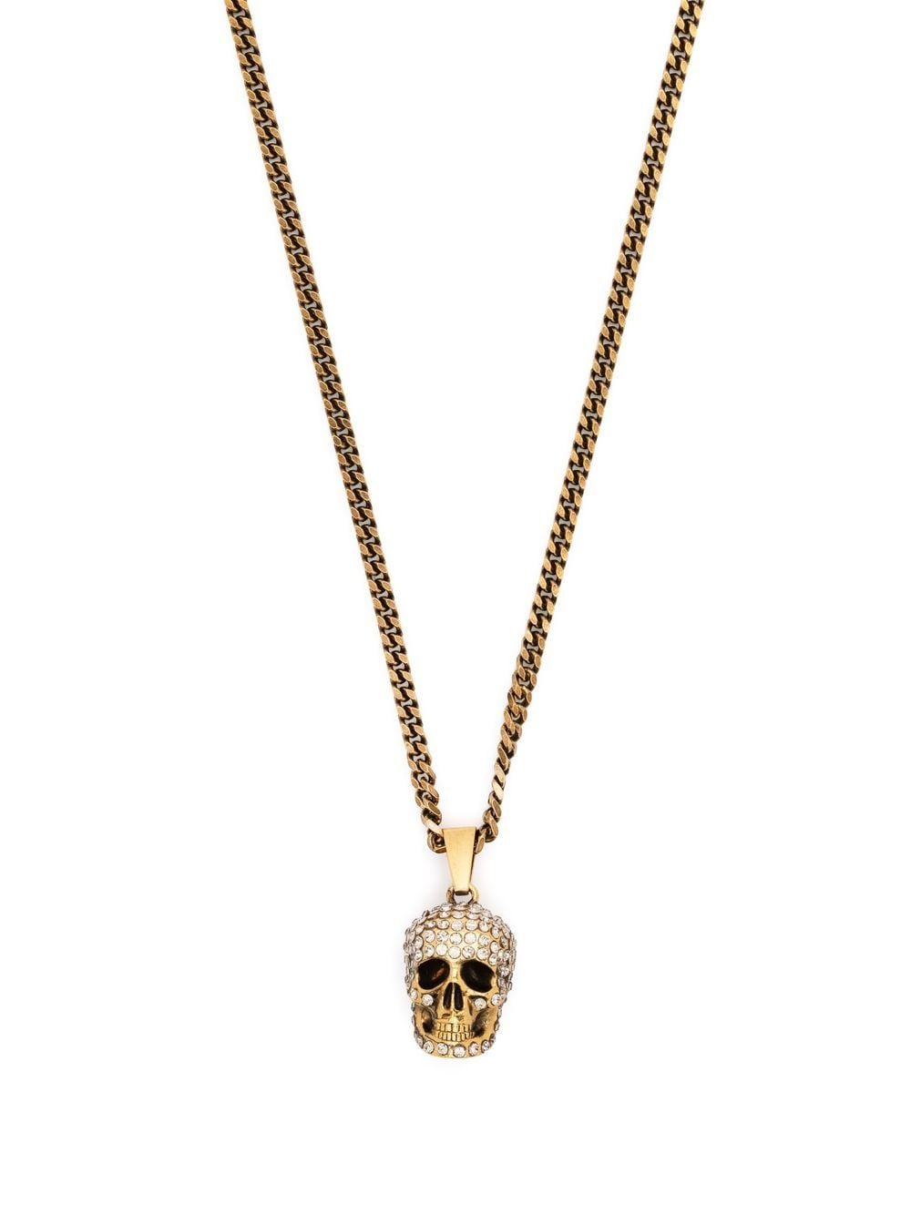 Alexander McQueen Skull embellished charm necklace - Gold von Alexander McQueen