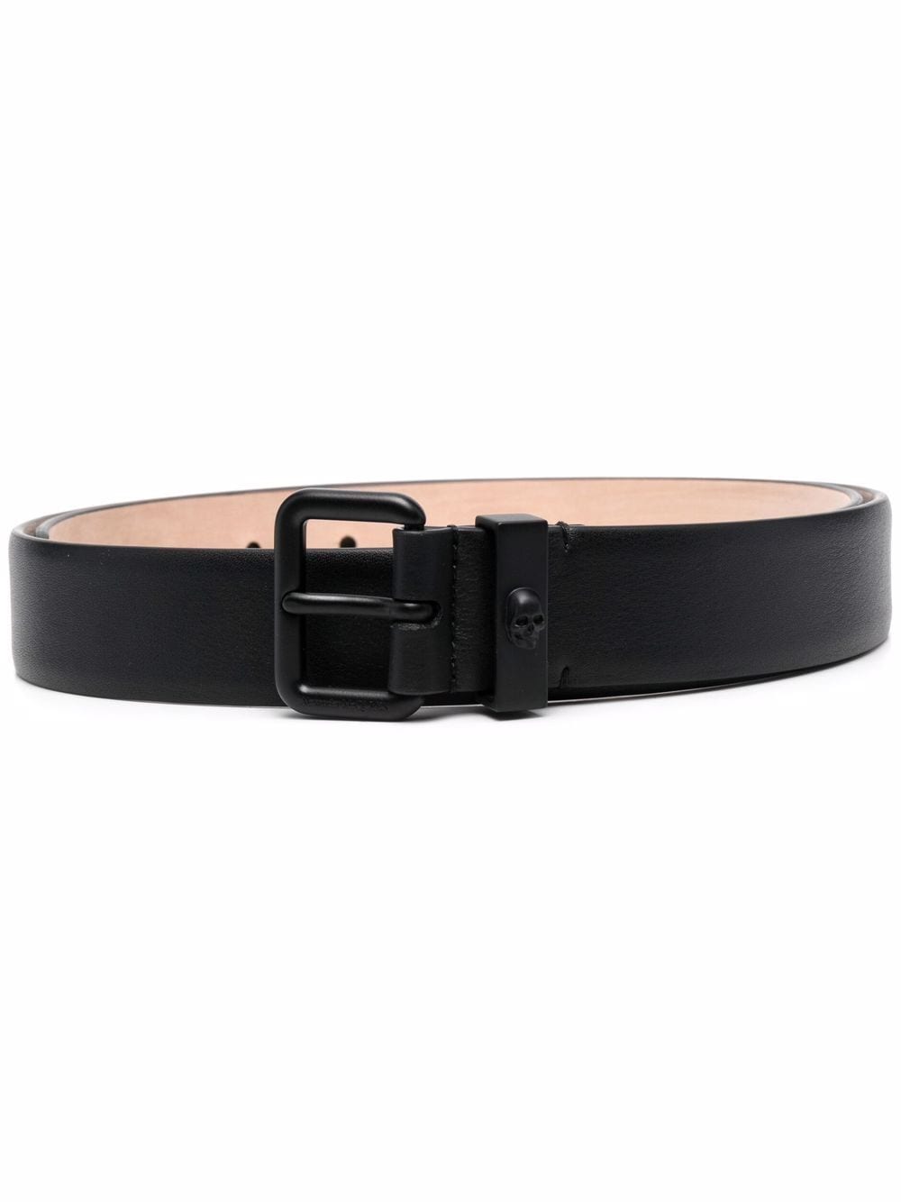 Alexander McQueen Skull leather buckle belt - Black von Alexander McQueen