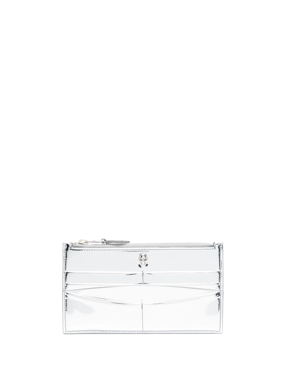 Alexander McQueen Skull metallic card-holder - Silver von Alexander McQueen