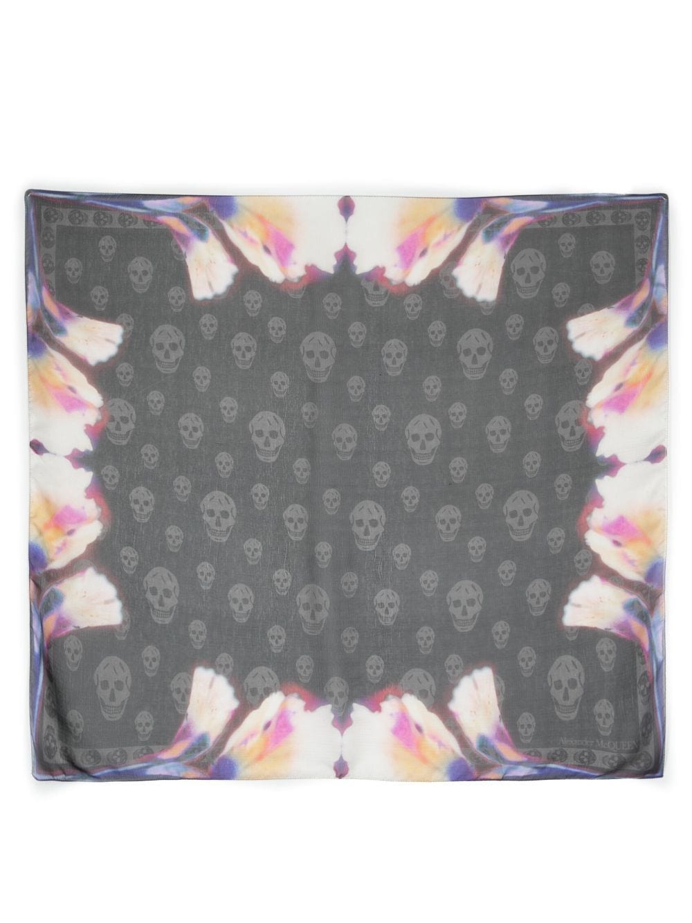 Alexander McQueen Solarised Garnet Classic silk foulard - Black von Alexander McQueen