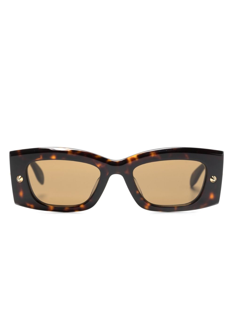Alexander McQueen Spike Studs rectangular-frame sunglasses - Brown von Alexander McQueen