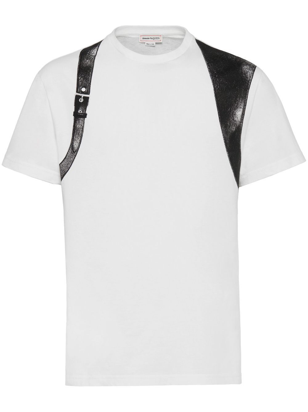 Alexander McQueen buckle-detail panelled T-shirt - White von Alexander McQueen