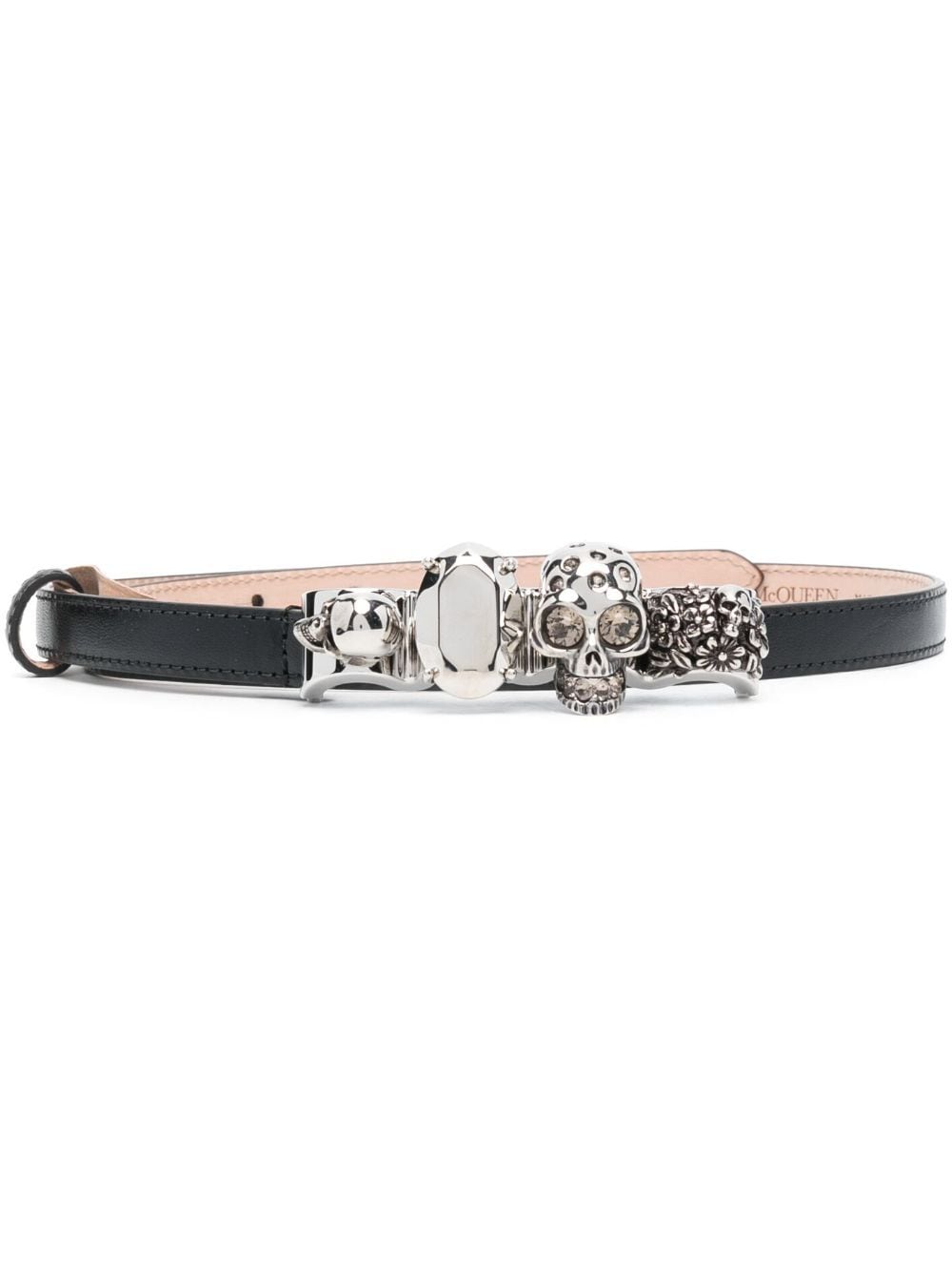 Alexander McQueen The Knuckle leather belt - Black von Alexander McQueen