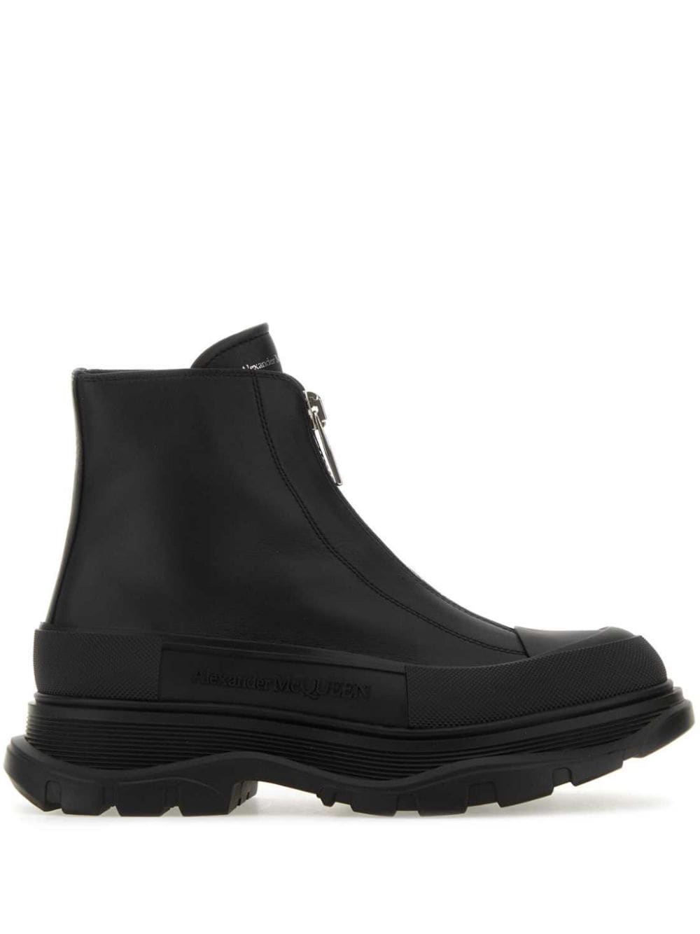 Alexander McQueen Tread Slick leather boots - Black von Alexander McQueen