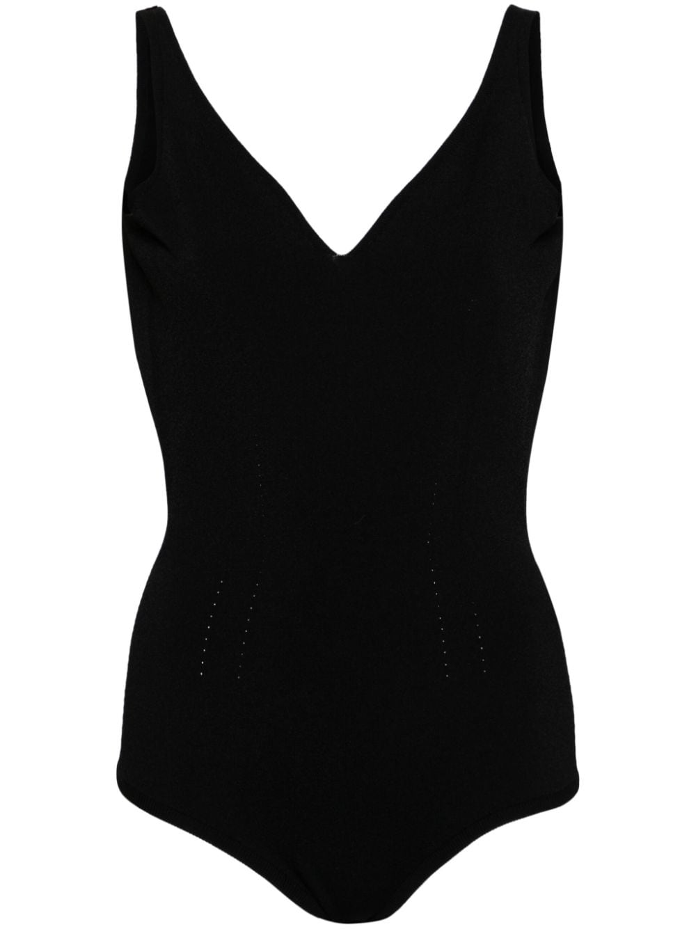 Alexander McQueen V-neck sleeveless bodysuit - Black von Alexander McQueen