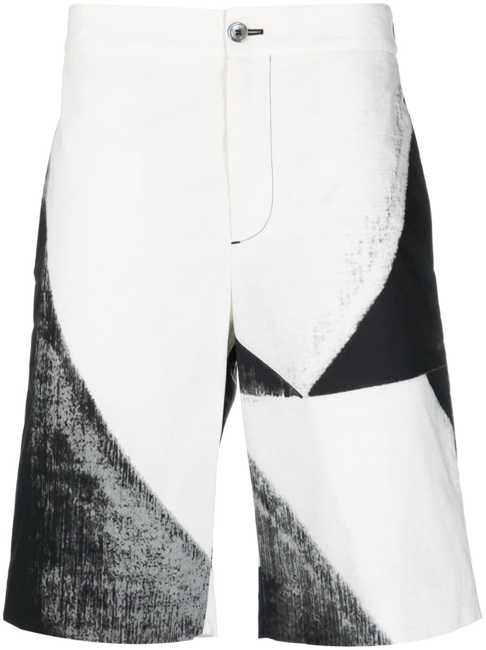 Alexander McQueen abstarct-print cotton Bermuda shorts - White von Alexander McQueen