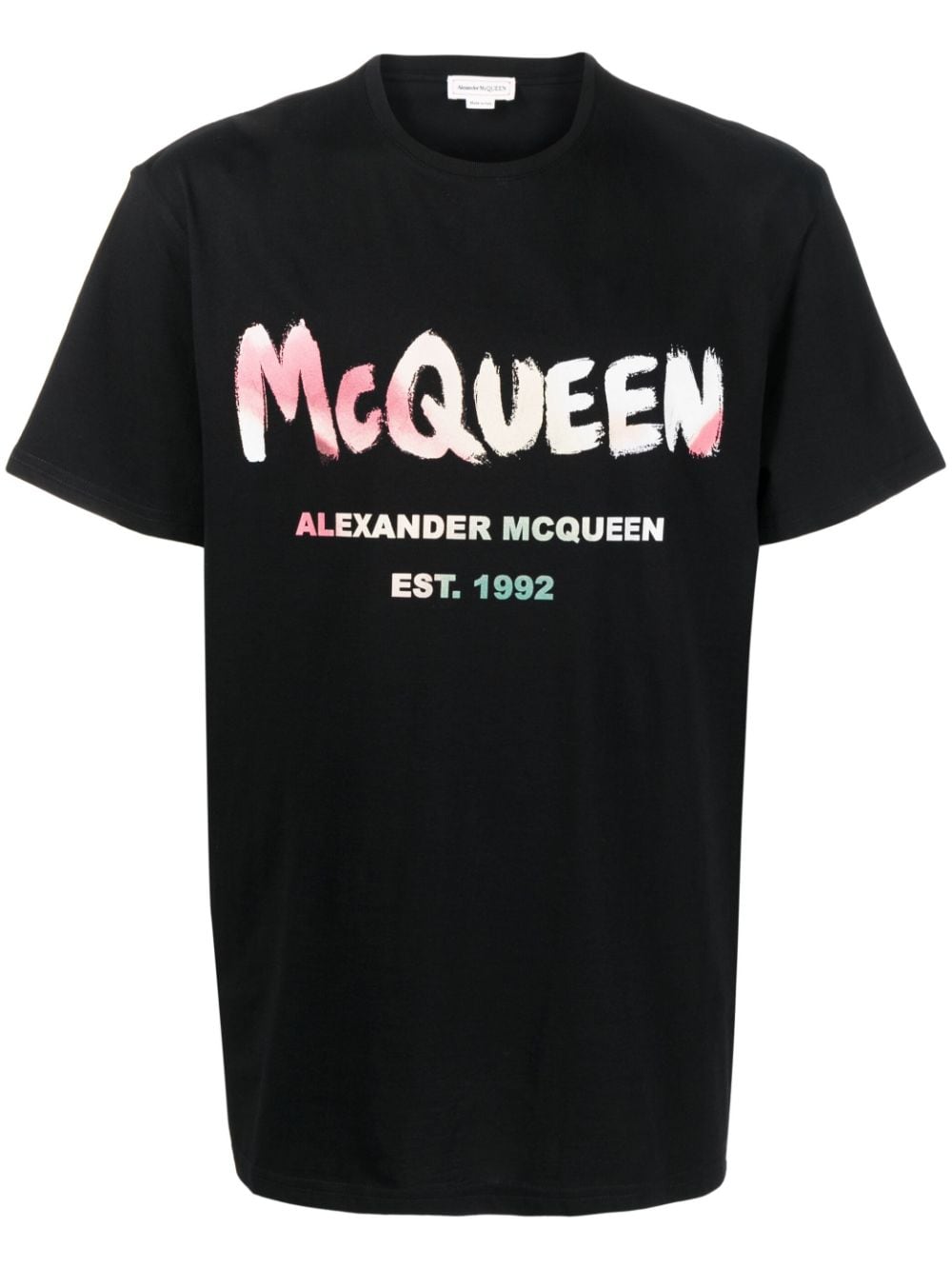 Alexander McQueen abstract logo-print T-shirt - Black von Alexander McQueen
