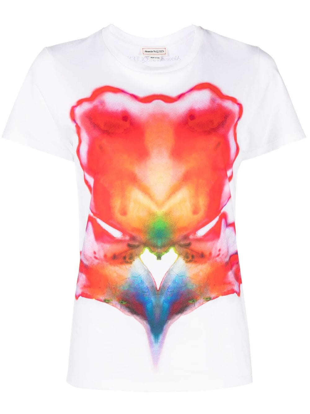 Alexander McQueen abstract-print cotton T-shirt - White von Alexander McQueen