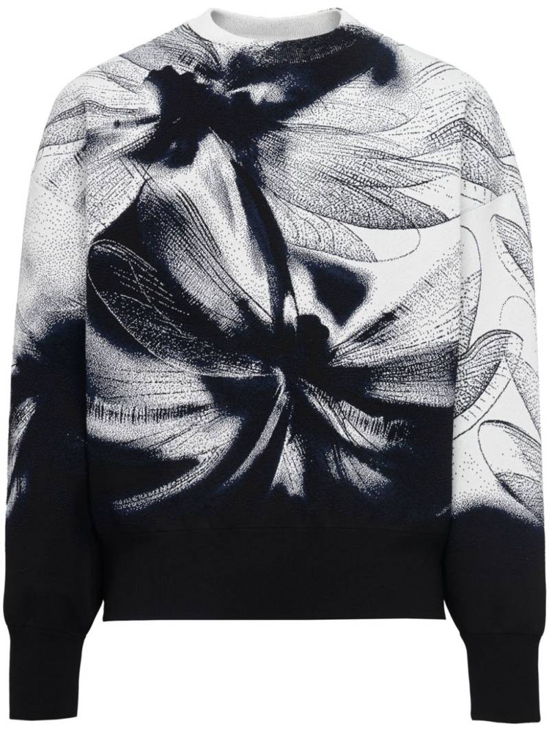 Alexander McQueen Dragonfly-print crew-neck sweatshirt - Black von Alexander McQueen